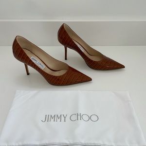 Women Jimmy Choo Love 85 Croc-Embossed Pump
